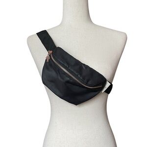 Oak and Reed black and rose gold nylon cross body bag